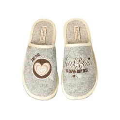 Modeschuhgeschäft 43 Erst Mal Kaffee Filzpantoffel - Grau